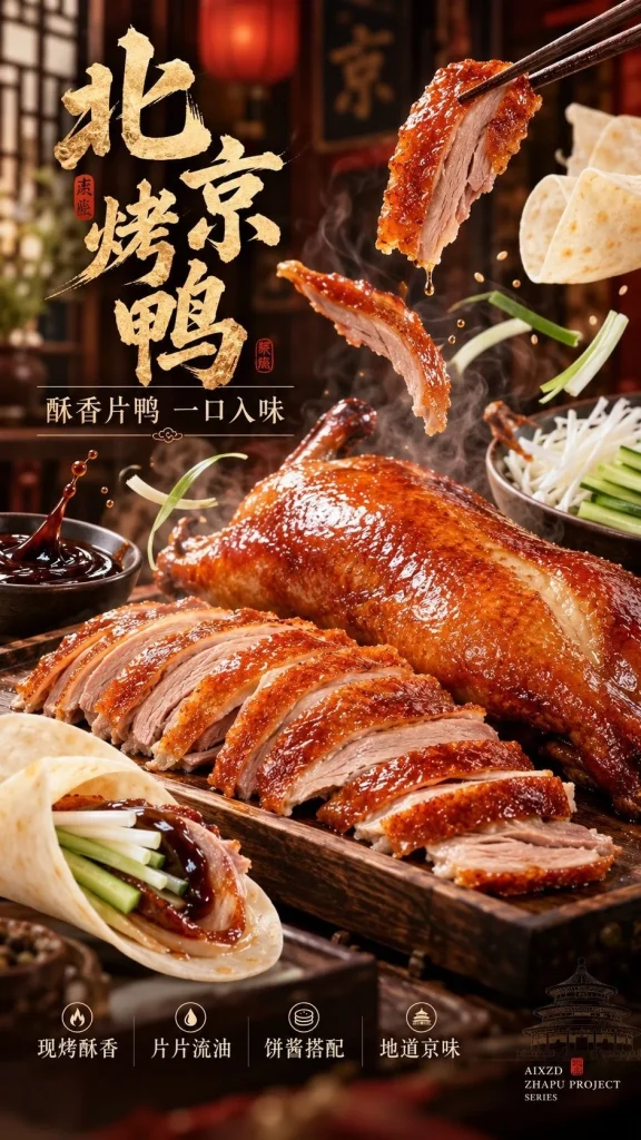 中式美食海报！悬浮食材搭配暖光强化视觉冲击